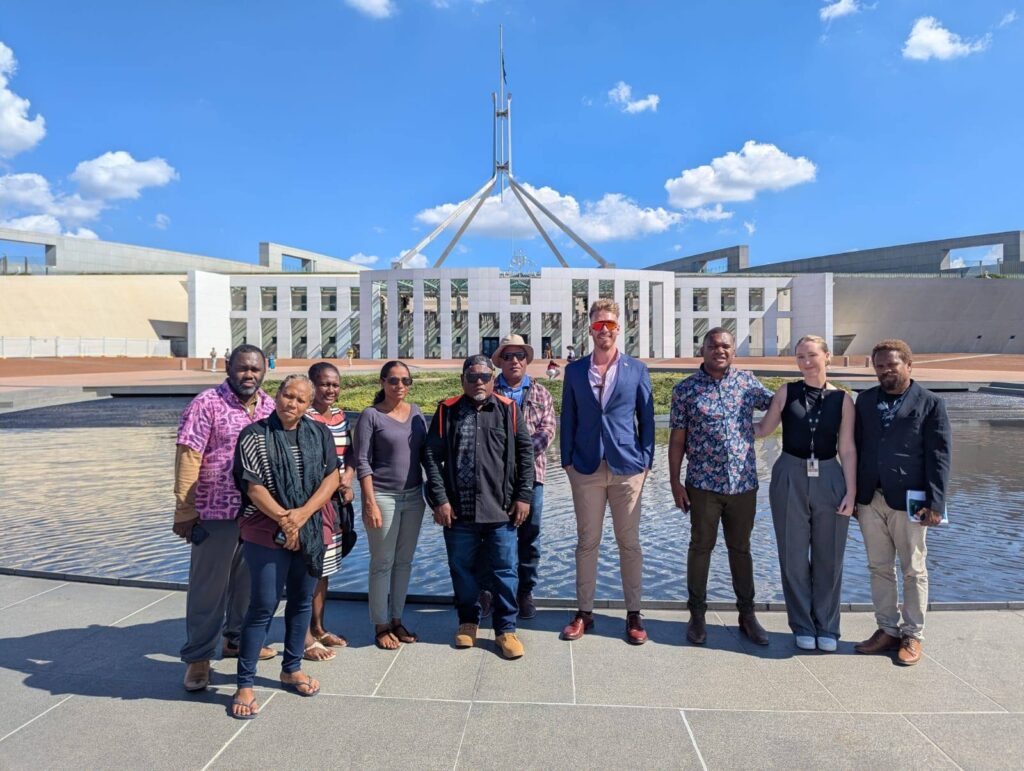 Local Journalists in front of the Canberra Parliament House